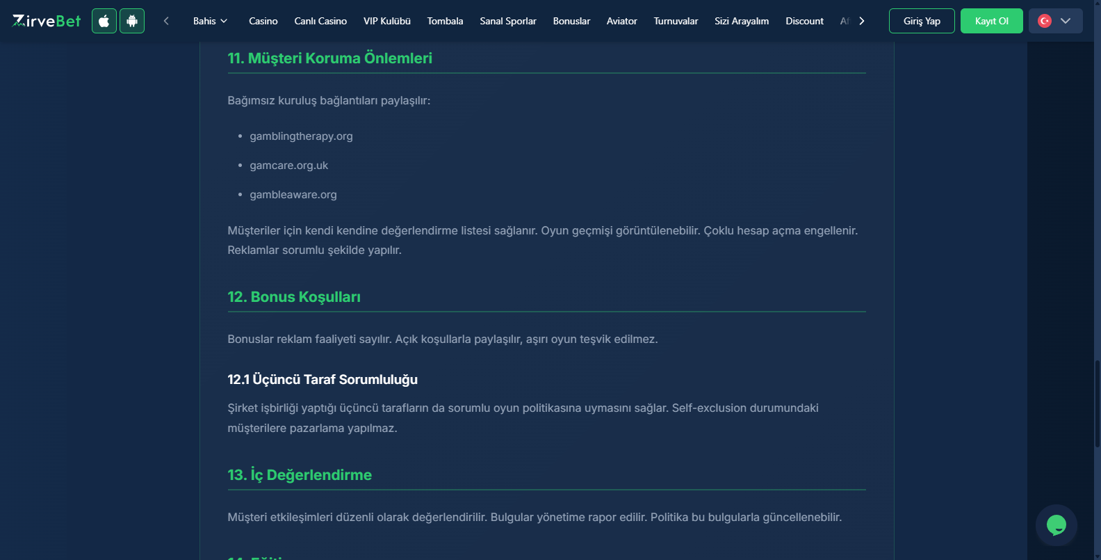 Zirvebet Kullanıcı Yorumları