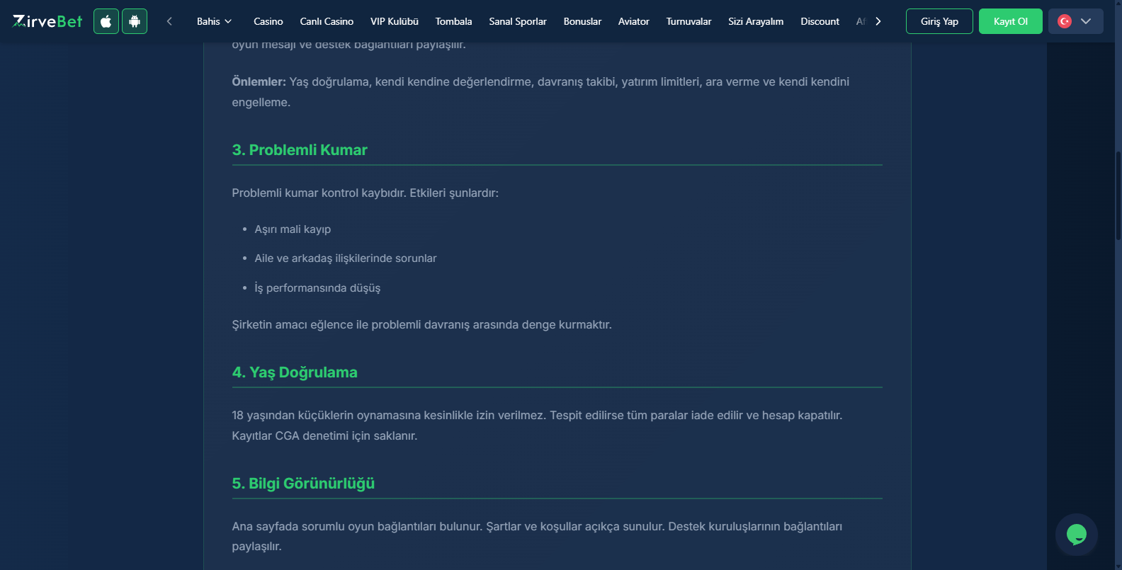 Zirvebet Adres Değişikliği